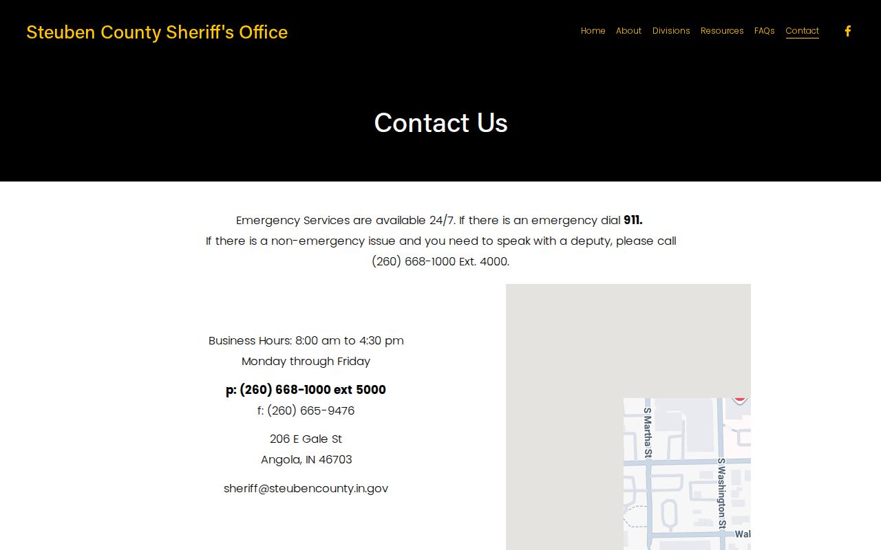 Official contact for Steuben County warrant confirmation