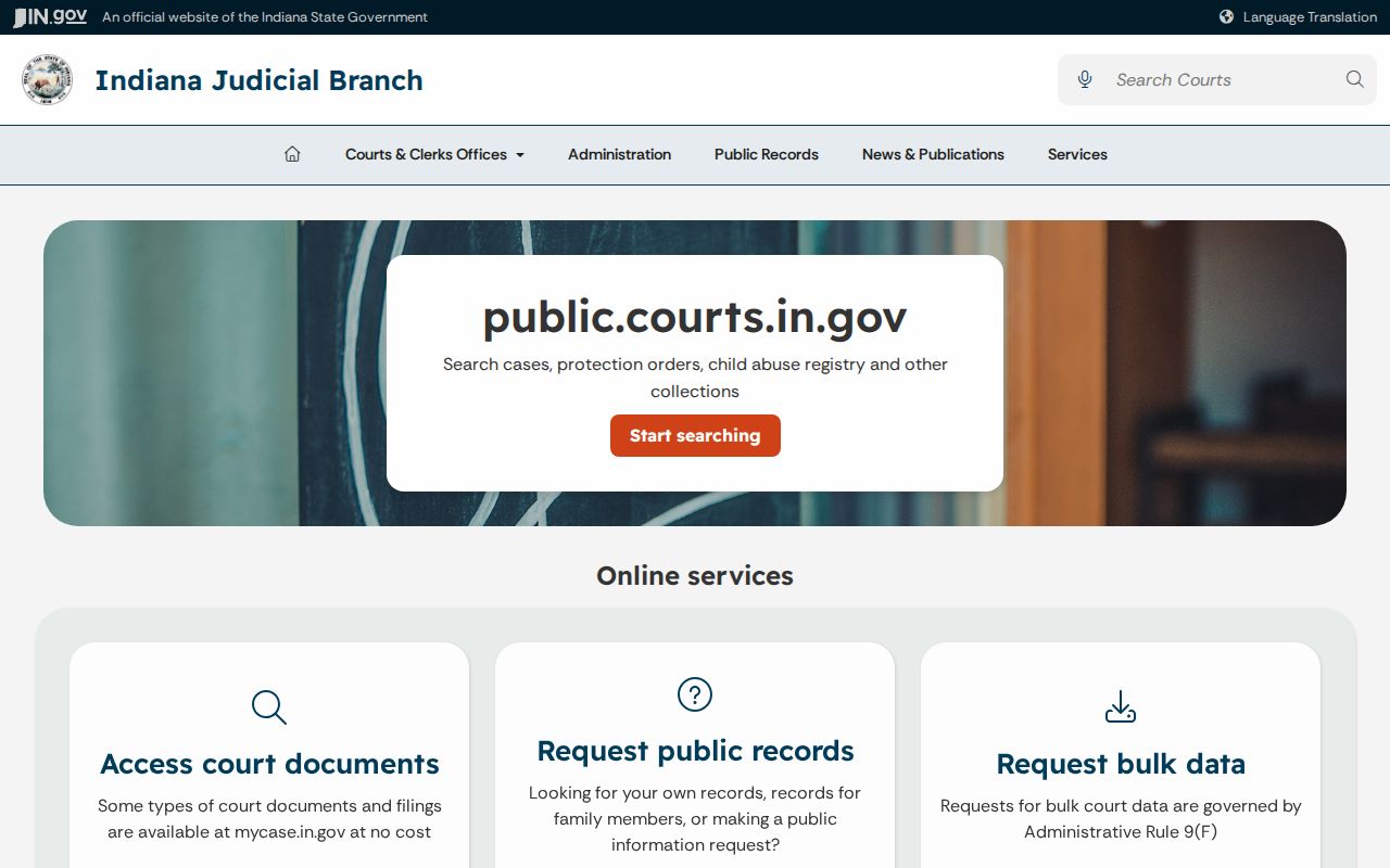 Indiana public access route for Steuben County bench warrants