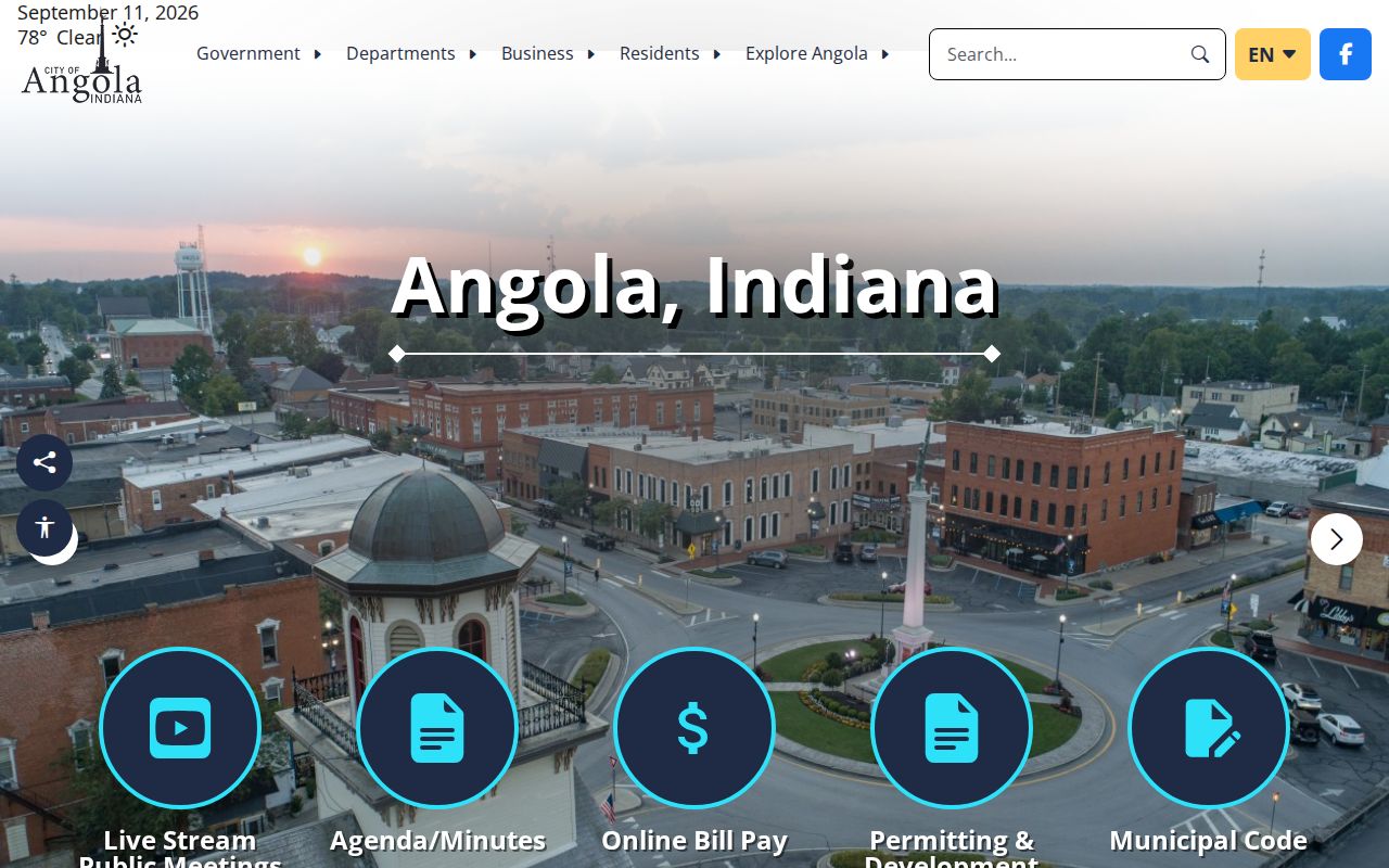 Angola city offices for local warrant record routing in Steuben County