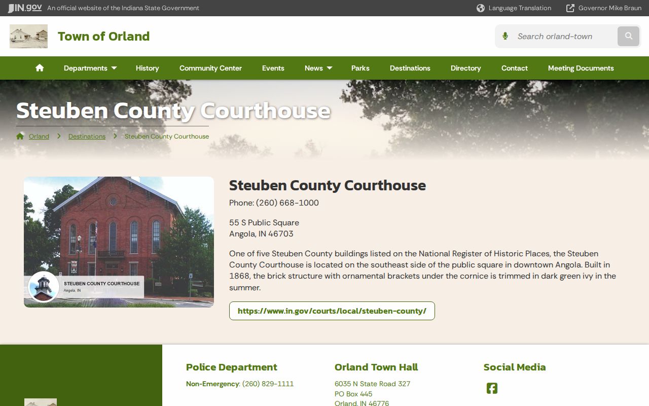 Historic Steuben County Courthouse contrasted with the current warrant records location
